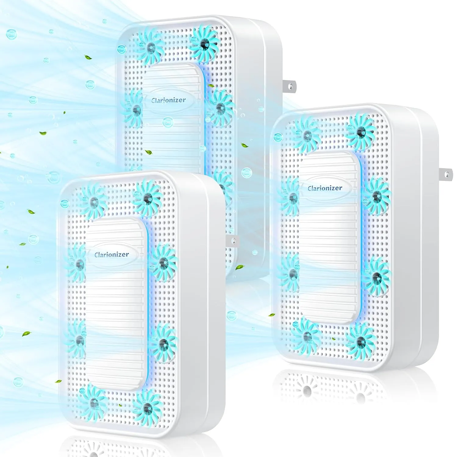 Air Ionizers for Home, Upgraded Plug In Air Purifier, Portable Negative Ion Generator, Air Freshener For Pet Odor,Kitchen Odor,Dust,Smoke Smell (3 Pack)