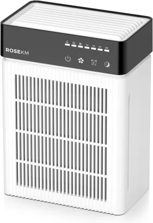 Air Purifiers for Bedroom Home, ROSEKM Small Portable HEPA Air Filter Cleaner with Essential Oil Diffuser, Timer & Sleep Mode, USB Compatibility for Room, Office, Car, RV