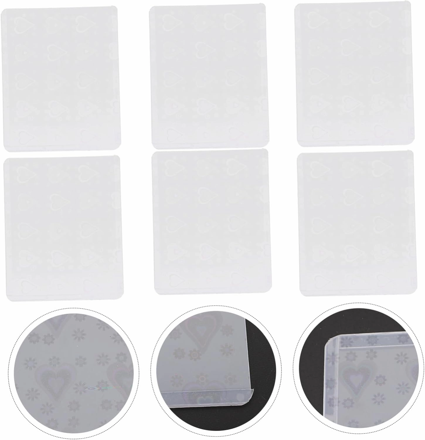 Alipis 50pcs Heart Design Cards Protective Covers Transparent Cardholders for Game Photos Collectibles Simple Style Sleeves for Organizing Cards Postcards