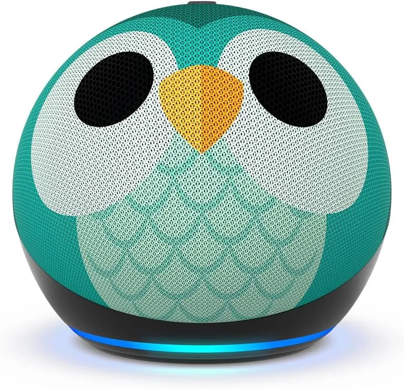 Amazon Echo Dot Kids (newest model), Designed for kids, with parental controls, Includes 1 Year of Amazon Kids , Owl