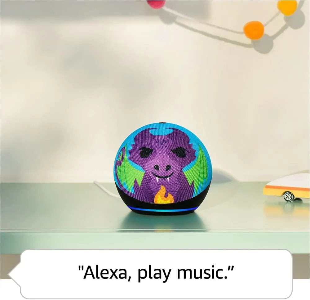 Amazon Echo Dot Kids (newest model), Designed for kids, with parental controls, Includes 1 Year of Amazon Kids , Owl