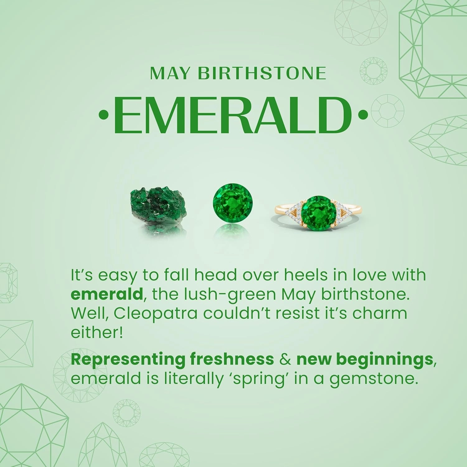 Angara Classic Cushion Lab Grown Emerald and Trapezoid Diamond Three Stone Engagement Ring in 14K Solid Gold/Platinum | May Birthstone, Birthday, Anniversary, Wedding Jewelry Gift for Women