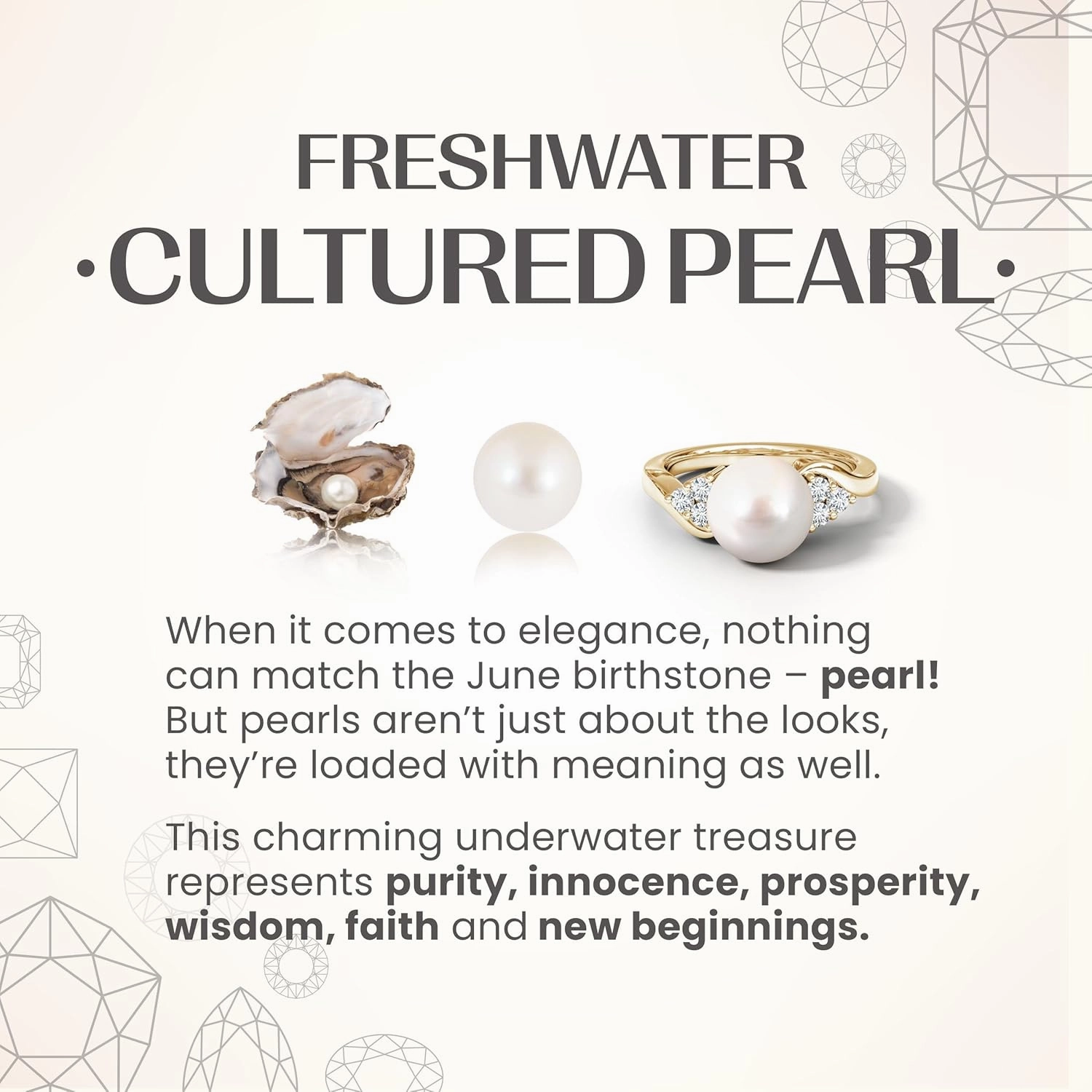 Angara Solitaire Freshwater Cultured Pearl V-Bale Drop Pendant Necklace for Women in Sterling Silver / 14K Solid Gold | | June Birthstone, Birthday, Engagement, Anniversary Jewelry Gift for Women