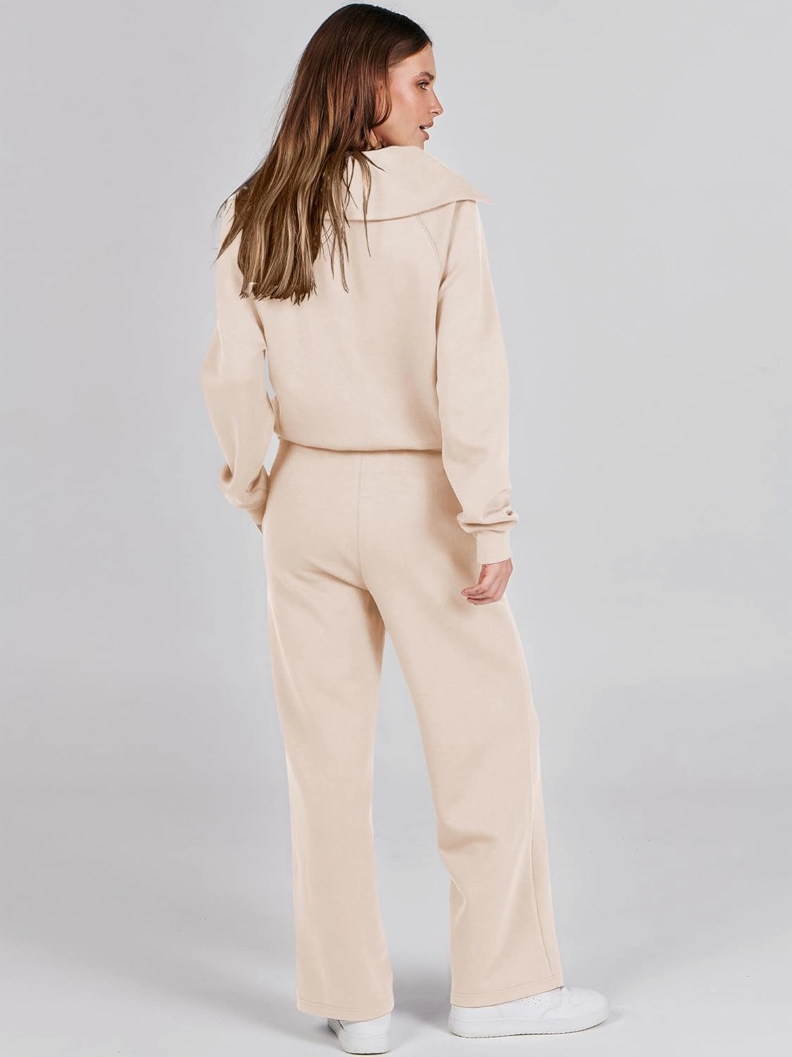 ANRABESS Women 2 Piece Outfits Sweatsuit Oversized Sweatshirt Sweatpants Tracksuit Sweat Lounge Matching Set 2025 Fall Trendy