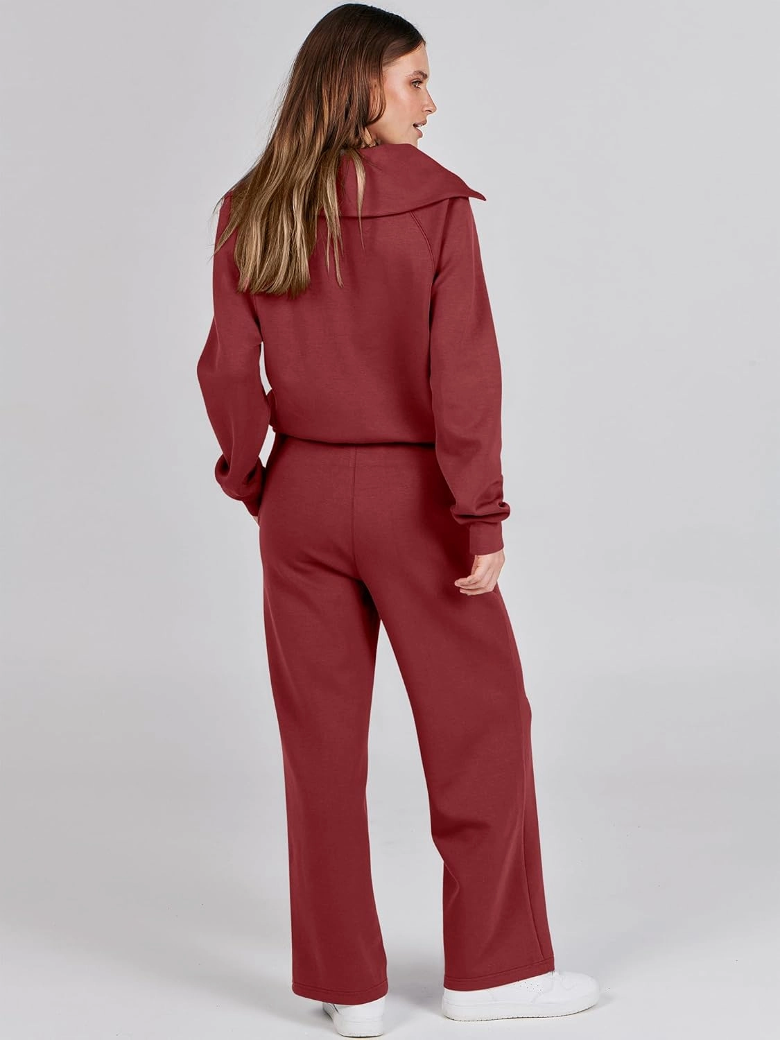 ANRABESS Women 2 Piece Outfits Sweatsuit Oversized Sweatshirt Sweatpants Tracksuit Sweat Lounge Matching Set 2025 Fall Trendy