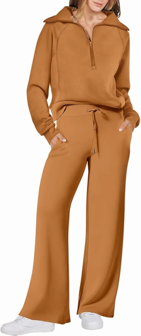 ANRABESS Women 2 Piece Outfits Sweatsuit Oversized Sweatshirt Sweatpants Tracksuit Sweat Lounge Matching Set 2025 Fall Trendy