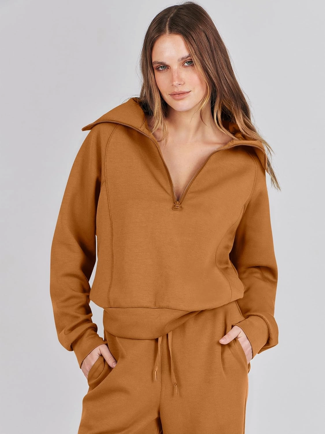 ANRABESS Women 2 Piece Outfits Sweatsuit Oversized Sweatshirt Sweatpants Tracksuit Sweat Lounge Matching Set 2025 Fall Trendy