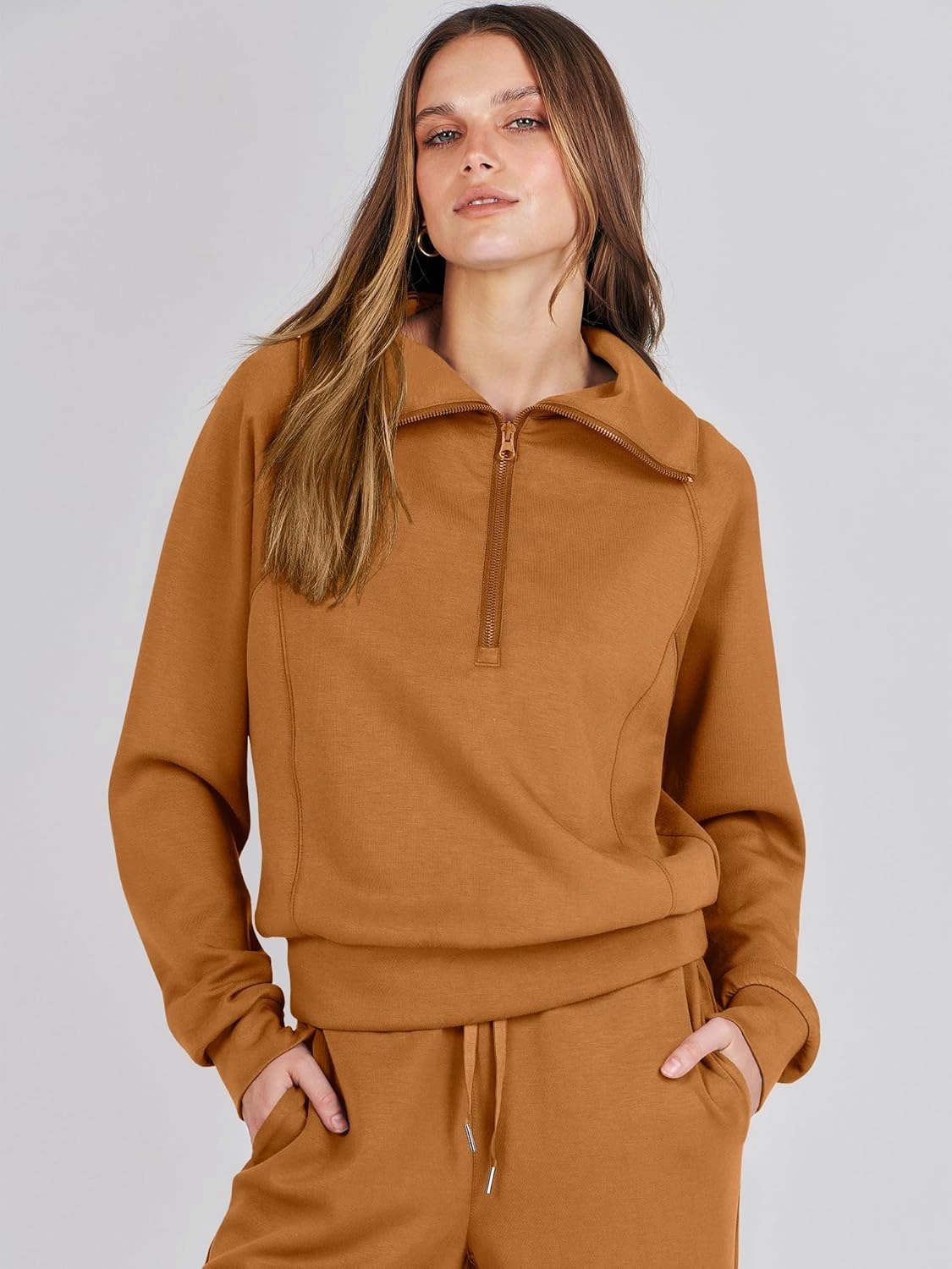 ANRABESS Women 2 Piece Outfits Sweatsuit Oversized Sweatshirt Sweatpants Tracksuit Sweat Lounge Matching Set 2025 Fall Trendy
