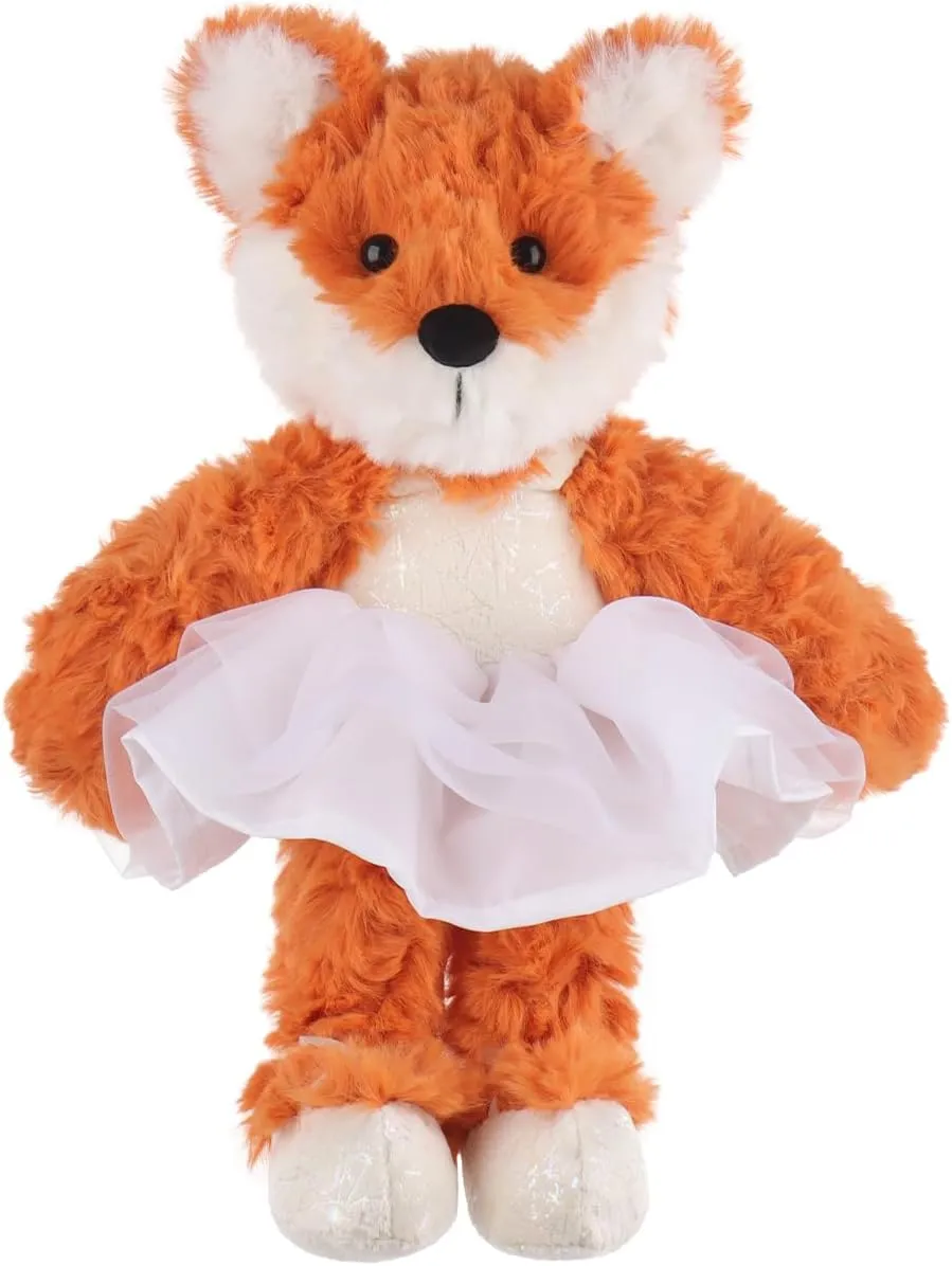 Apricot Lamb Ballet Fox Stuffed Animals for Kids, Soft Cute Plush Toys for Baby Girl and Boy, Fluffy Ballet Fox 6.7 Inches
