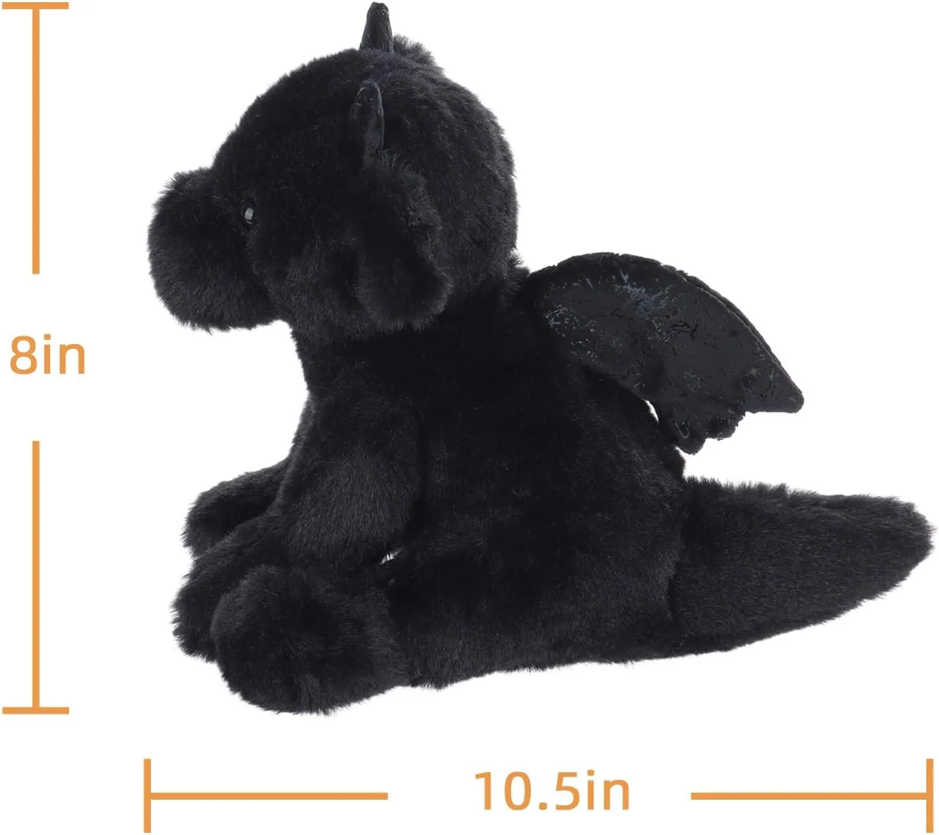 Apricot Lamb Black Dragon Plush Stuffed Animals for Kids, Soft Cute Plush Toys for Baby Girl and Boy, Fluffy Black Dragon Black
