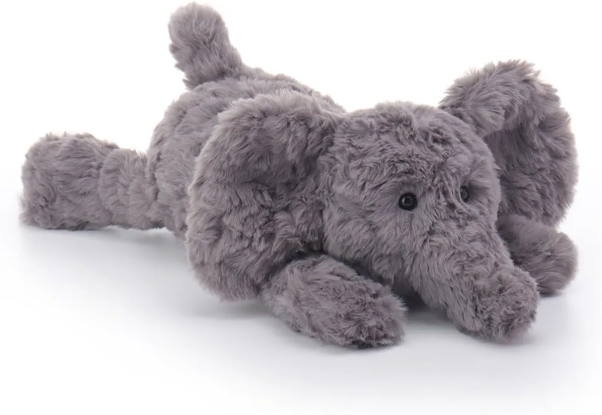 Apricot Lamb Grey Lying Elephant Stuffed Animals for Kids, Soft Cute Plush Toys for Baby Girl and Boy, 13 Inches
