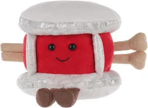 Apricot Lamb Happy Drum Plush Stuffed Animals for Kids, Soft Cute Plush Toys for Baby Girl and Boy, Fluffy Happy Drum Red