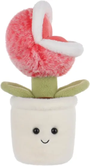 Apricot Lamb Succulent Potted Flower Plush Chomper Plant Stuffed Animals for Kids, Soft Cute Plushies Toys for Baby Girl and Boy, Fluffy Potted Flower Chomper Plant