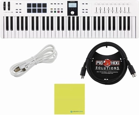 Arturia KeyLab 61 Essential mk3 MIDI Controller Bundle (White   MIDI Cable)