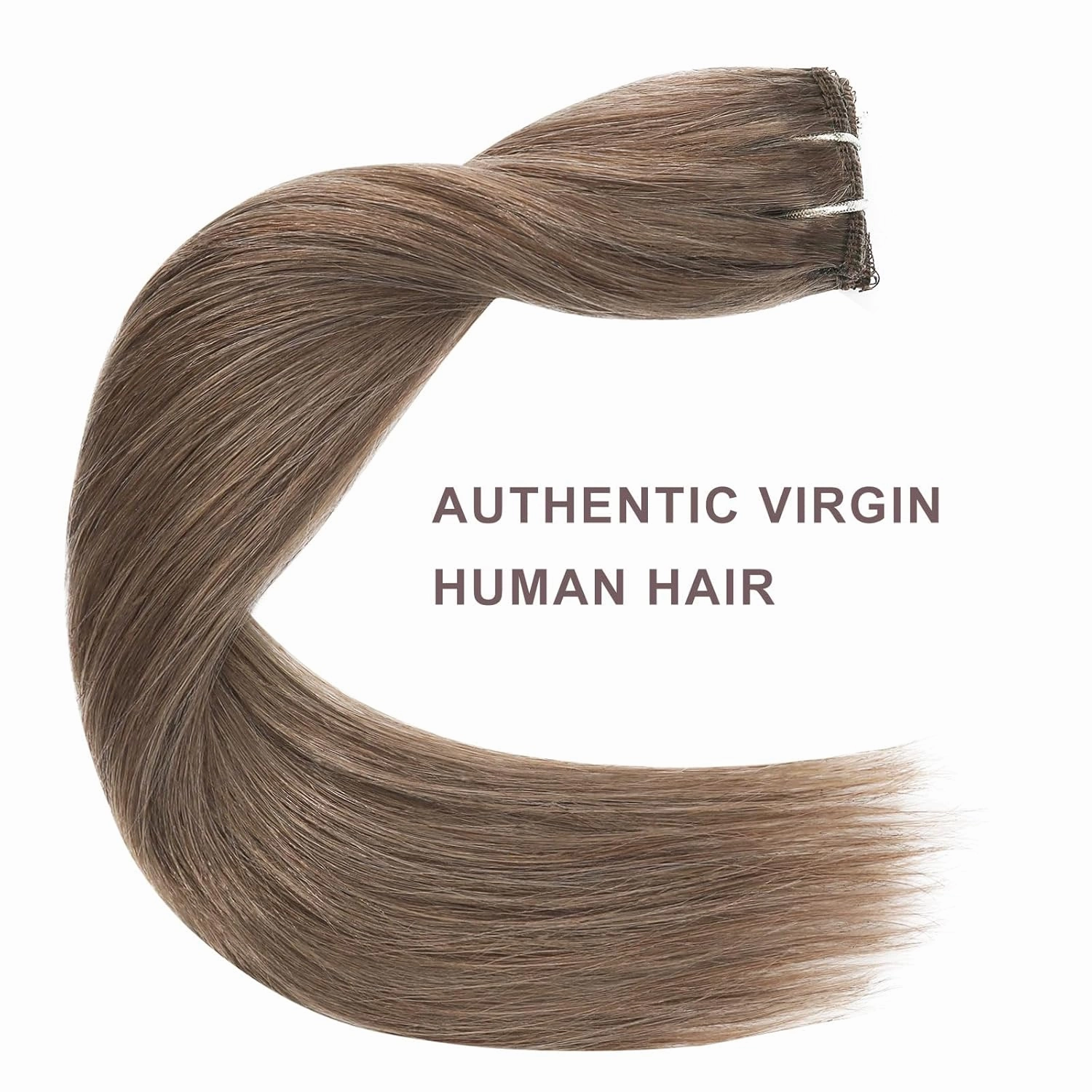 Ash Brown clip in hair extensions Natural Remy Real Human straight Hair Extensions 30g 5pcs 18 Inch