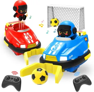 ATHLERIA 2pcs Toddler Remote Control Car Toys for Kids Age 3 ,RC Bumper Car Race Vehicles,Two Player Competitive Games,Christmas Birthday Twin Gifts for 4 5 6 7 8  Year Old Boys Girls Teens(Blue Red)