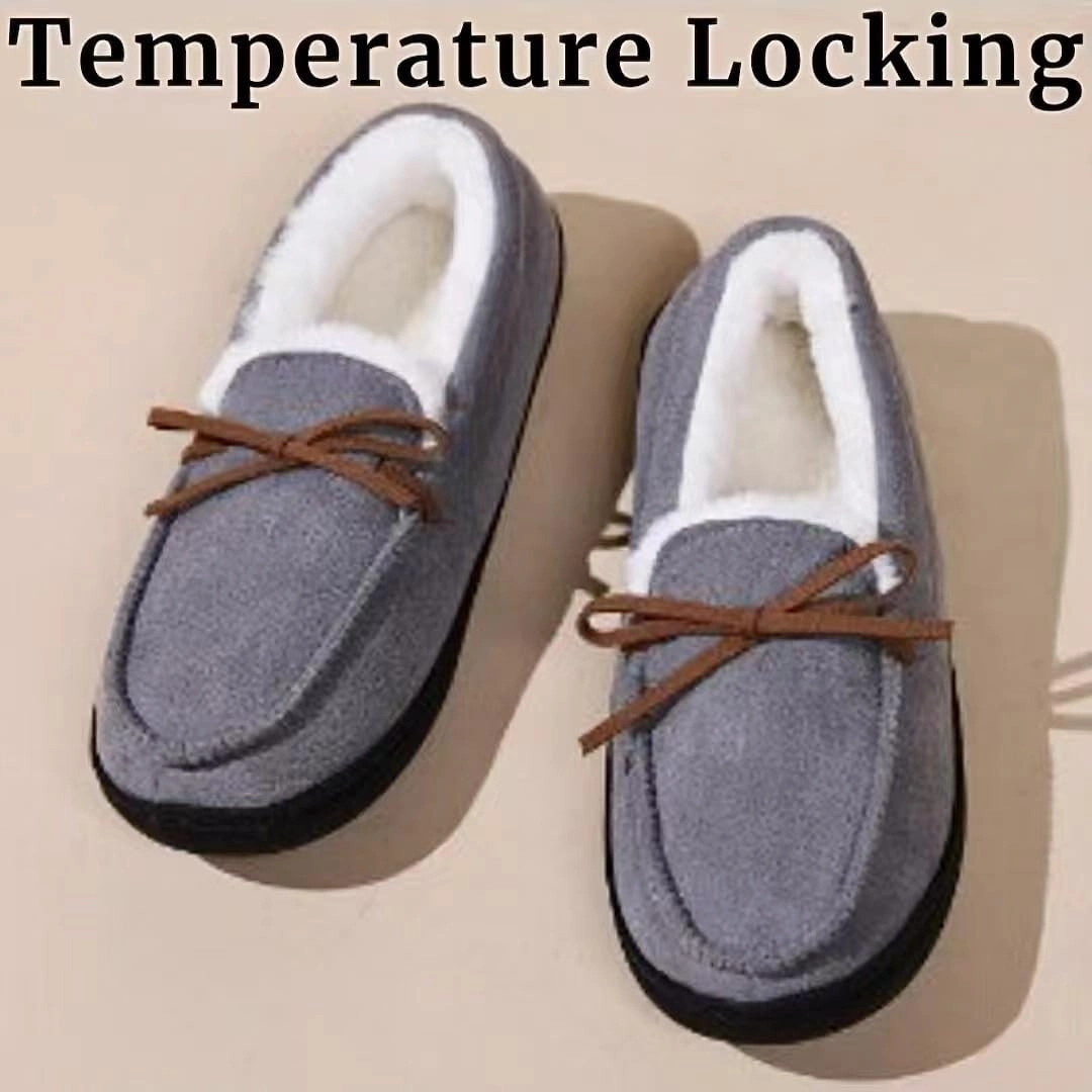 AuraGlor Unisex Moccasin Slippers for Women & Men – Cozy Faux Fur Lining, Memory Foam House Shoes, Non-Slip Rubber Sole, Classic Suede-Style Loafers for Indoor & Outdoor