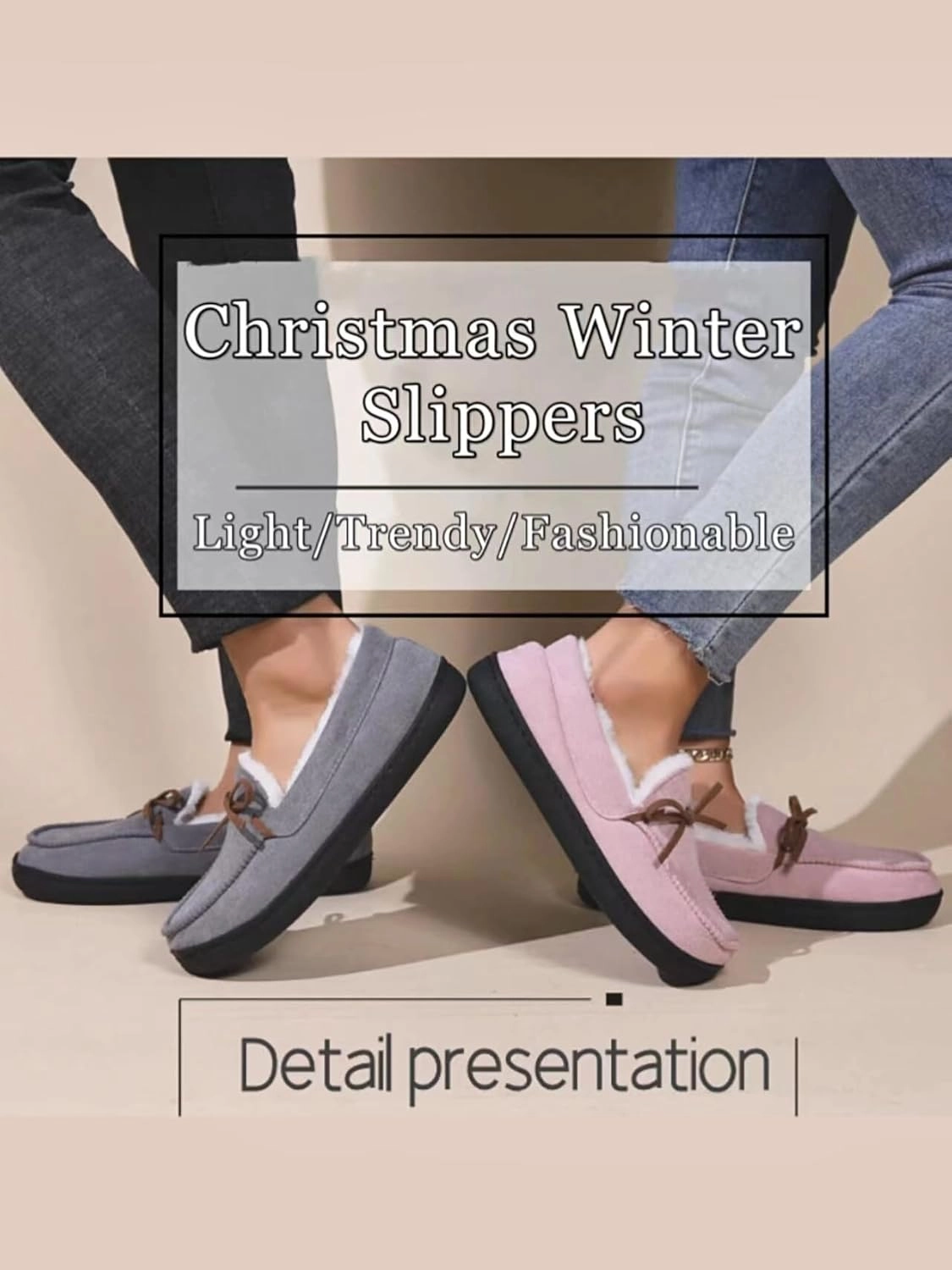 AuraGlor Unisex Moccasin Slippers for Women & Men – Cozy Faux Fur Lining, Memory Foam House Shoes, Non-Slip Rubber Sole, Classic Suede-Style Loafers for Indoor & Outdoor