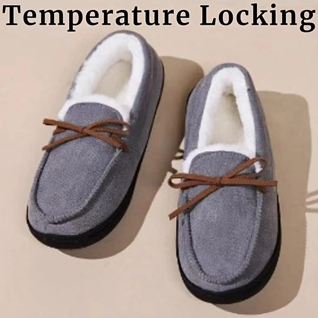 AuraGlor Unisex Moccasin Slippers for Women & Men – Cozy Faux Fur Lining, Memory Foam House Shoes, Non-Slip Rubber Sole, Classic Suede-Style Loafers for Indoor & Outdoor