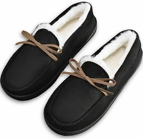 AuraGlor Unisex Moccasin Slippers for Women & Men – Cozy Faux Fur Lining, Memory Foam House Shoes, Non-Slip Rubber Sole, Classic Suede-Style Loafers for Indoor & Outdoor