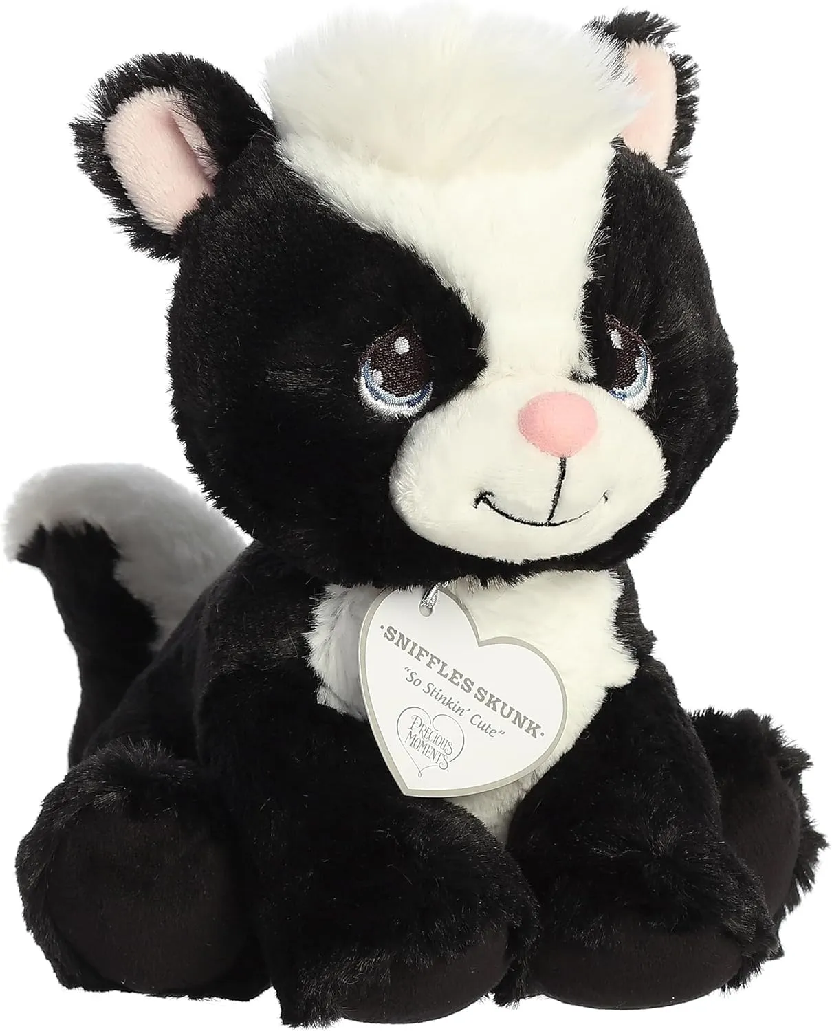 Aurora® Adorable Precious Moments™ Sniffles Skunk Stuffed Animal - Heartwarming Toy for Comforting Children - for Sentimental Gifts, Birthdays, and Adults - Black 8.5 Inches