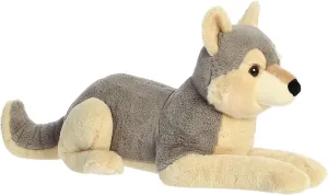 Aurora® Adorable Super Flopsie™ Wolf Stuffed Animal - Playful Ease - Timeless Companions - Gray 25 Inches