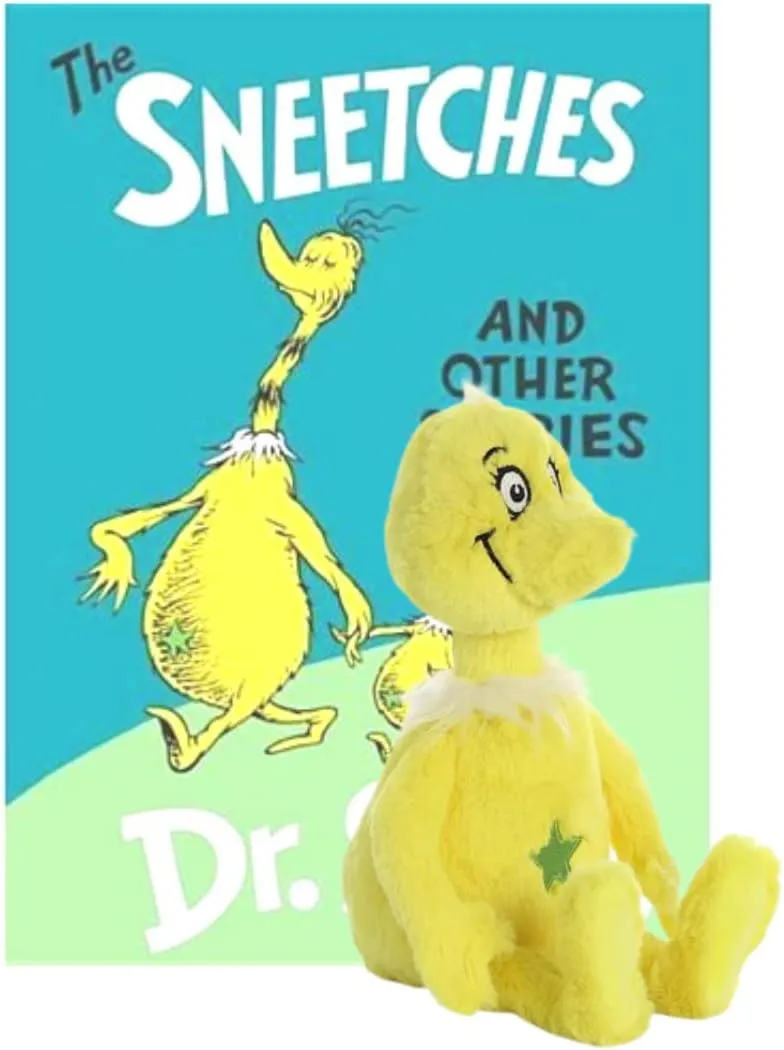 Aurora Dr. Seuss Gift Set Collection (The Sneetches) - 12" Plush Star Belly Sneetch and Hardcover Book - 4 Classic Stories for Kids