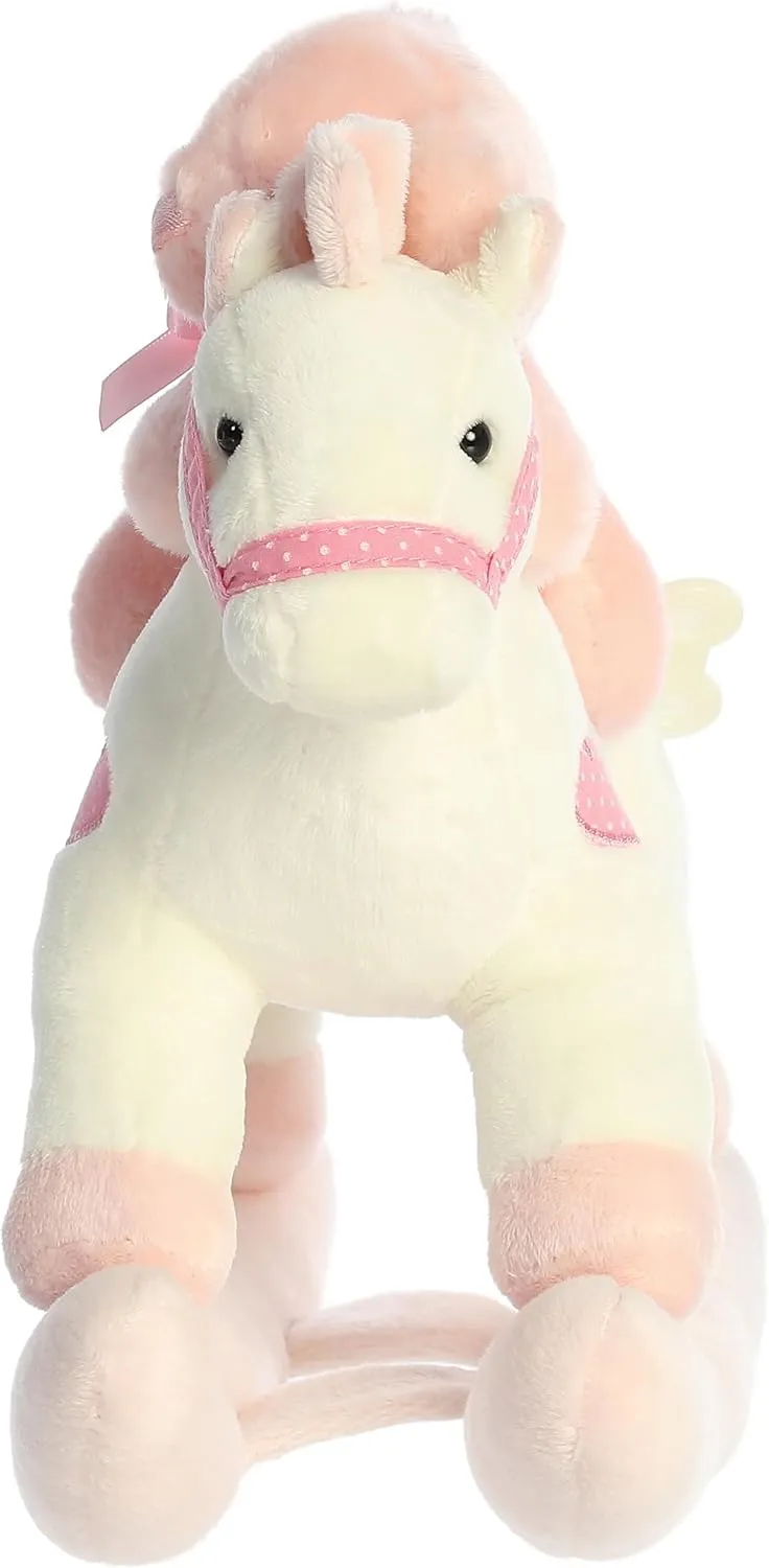 Aurora® Melodious Musicals! Baby Girl Rocking Horse™ Baby Stuffed Animal - Musical Entertainment - Engaging Play - Pink 12 Inches