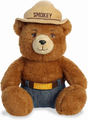 Aurora® Iconic Smokey Bear Smokey Bear Stuffed Animal - Inspiring Conservation - Nostalgic Companion - Brown 10 Inches