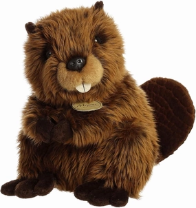 Aurora® Realistic Miyoni® Beaver Stuffed Animal - Lifelike Detail - Cherished Companionship - Brown 9 Inches