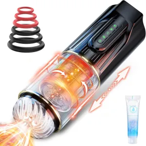 Automatic Male Masturbator Sex Toys for Men, Penis Pump Adult Toy with 4 Sucking & 10 Thrusting & Rotating, Hands Free Electric Pocket Pussy with 3D Textured Sleeve, Stroker Blowjob Machine for Mens