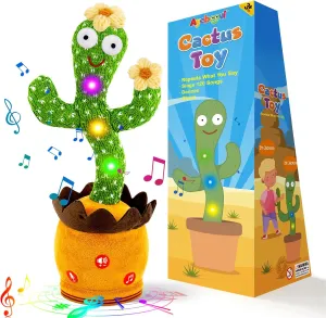 Ayeboovi Dancing Talking Cactus Toy, Singing Recording Cactus Baby Toys, Funny Talking Cactus Repeating Toys for Kids, Adjustable Volume Sunny Cactus Mimicking Toy with 120 Songs for Boys and Girls