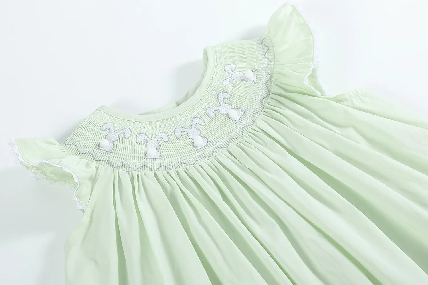 Baby and Girls Smocked Easter Bunny Bishop Dress