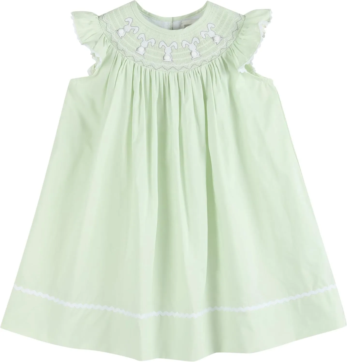 Baby and Girls Smocked Easter Bunny Bishop Dress