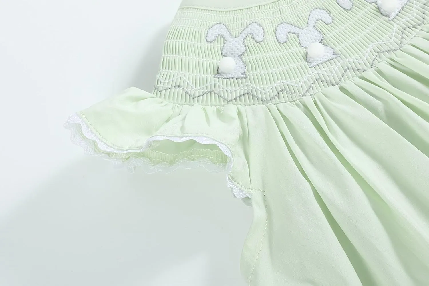 Baby and Girls Smocked Easter Bunny Bishop Dress