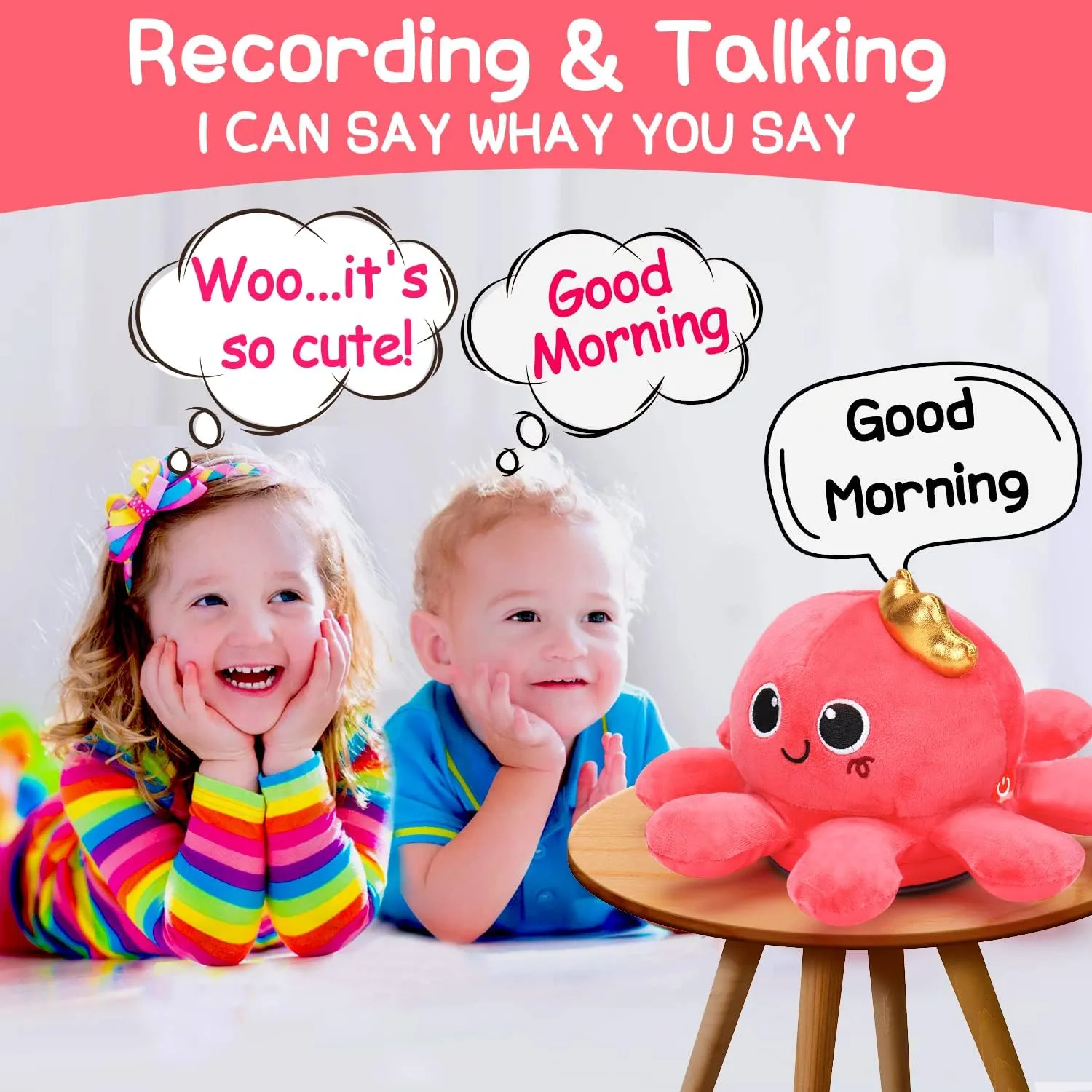 Baby Crawling & Walking Toys 6-12 Months Musical Octopus Plush Light up Stuffed Animal Dancing 1 Year Old Girl Gifts Music Sensory Walking Toy 0-6 7 8 9 Months Learning Newborn Baby Girl Birthday Gift