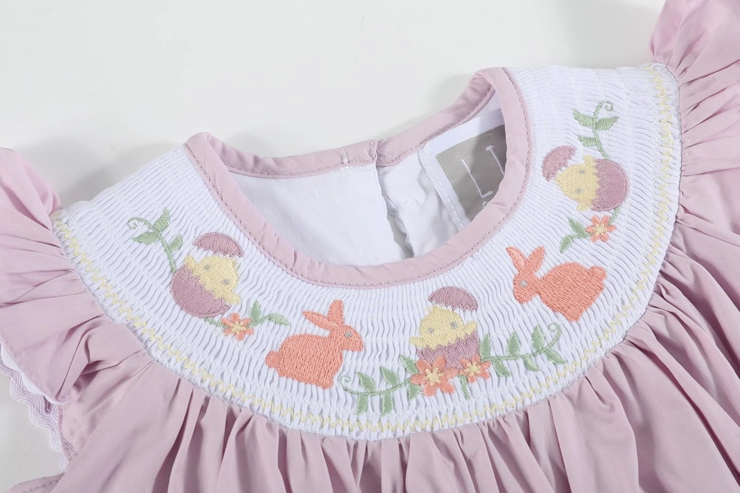 Baby and Girls Smocked Easter Bunny Bishop Dress