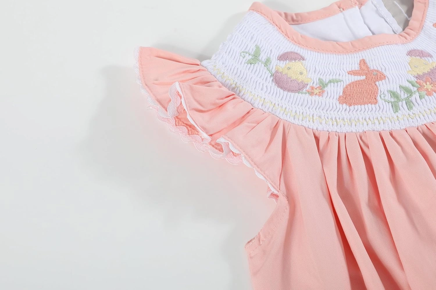 Baby and Girls Smocked Easter Bunny Bishop Dress