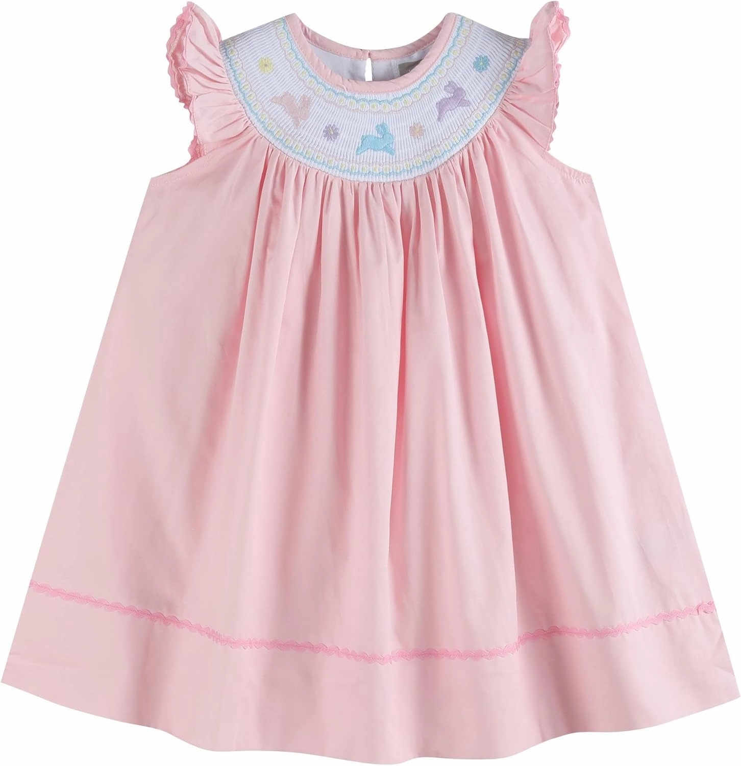 Baby and Girls Smocked Easter Bunny Bishop Dress