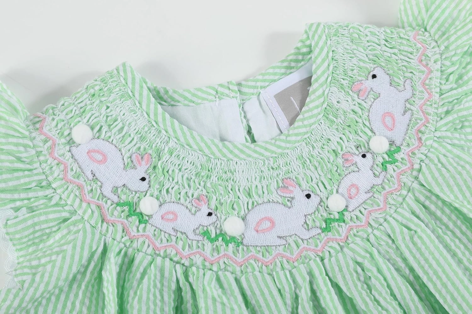 Baby and Girls Smocked Easter Bunny Bishop Dress
