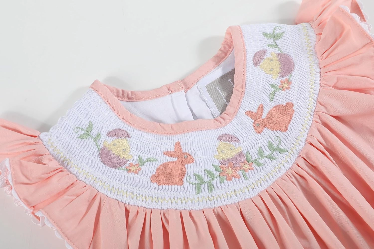 Baby and Girls Smocked Easter Bunny Bishop Dress