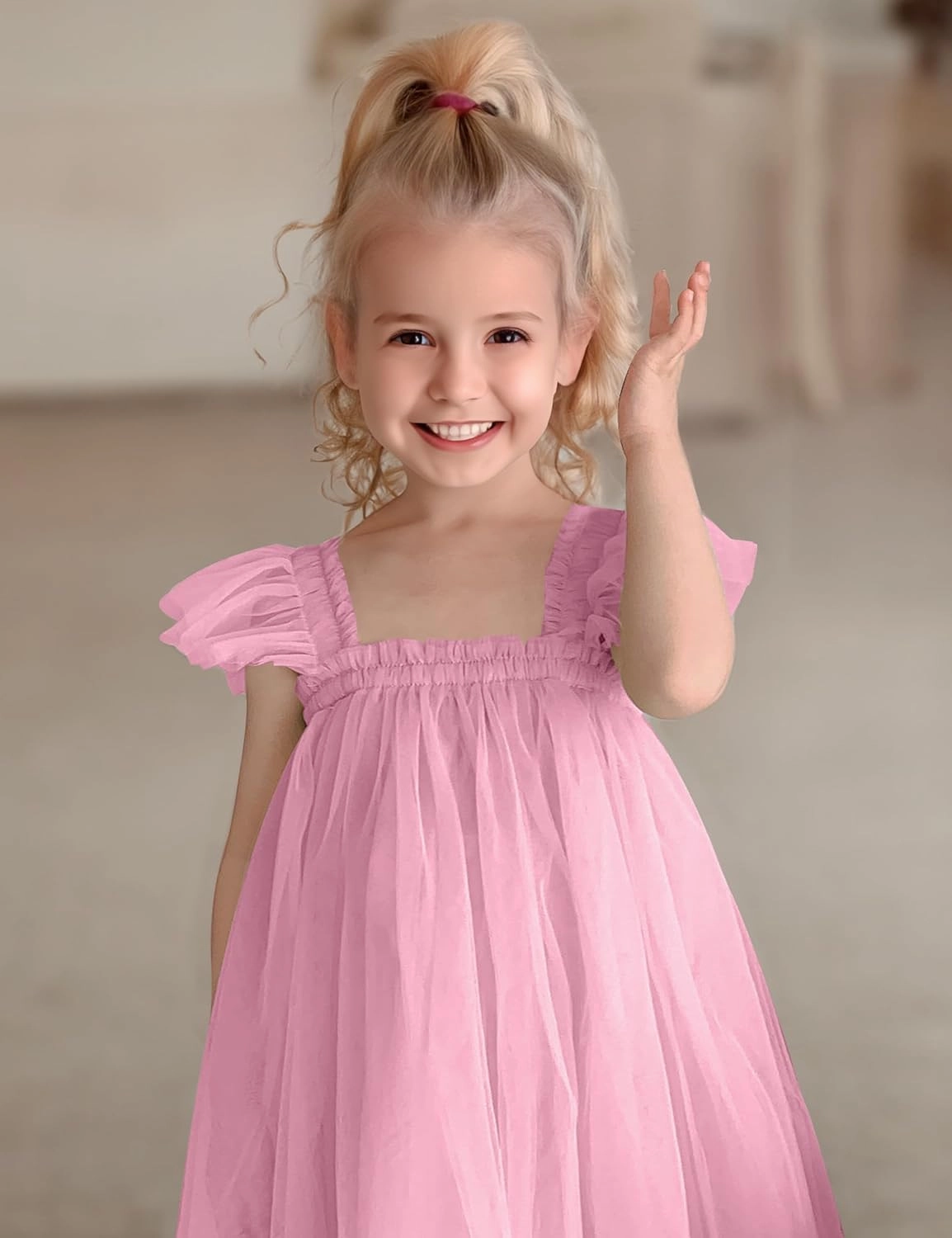 Baby Girl First Birthday Outfit Cake Smash 1st Birthday Dress with Flower Headband