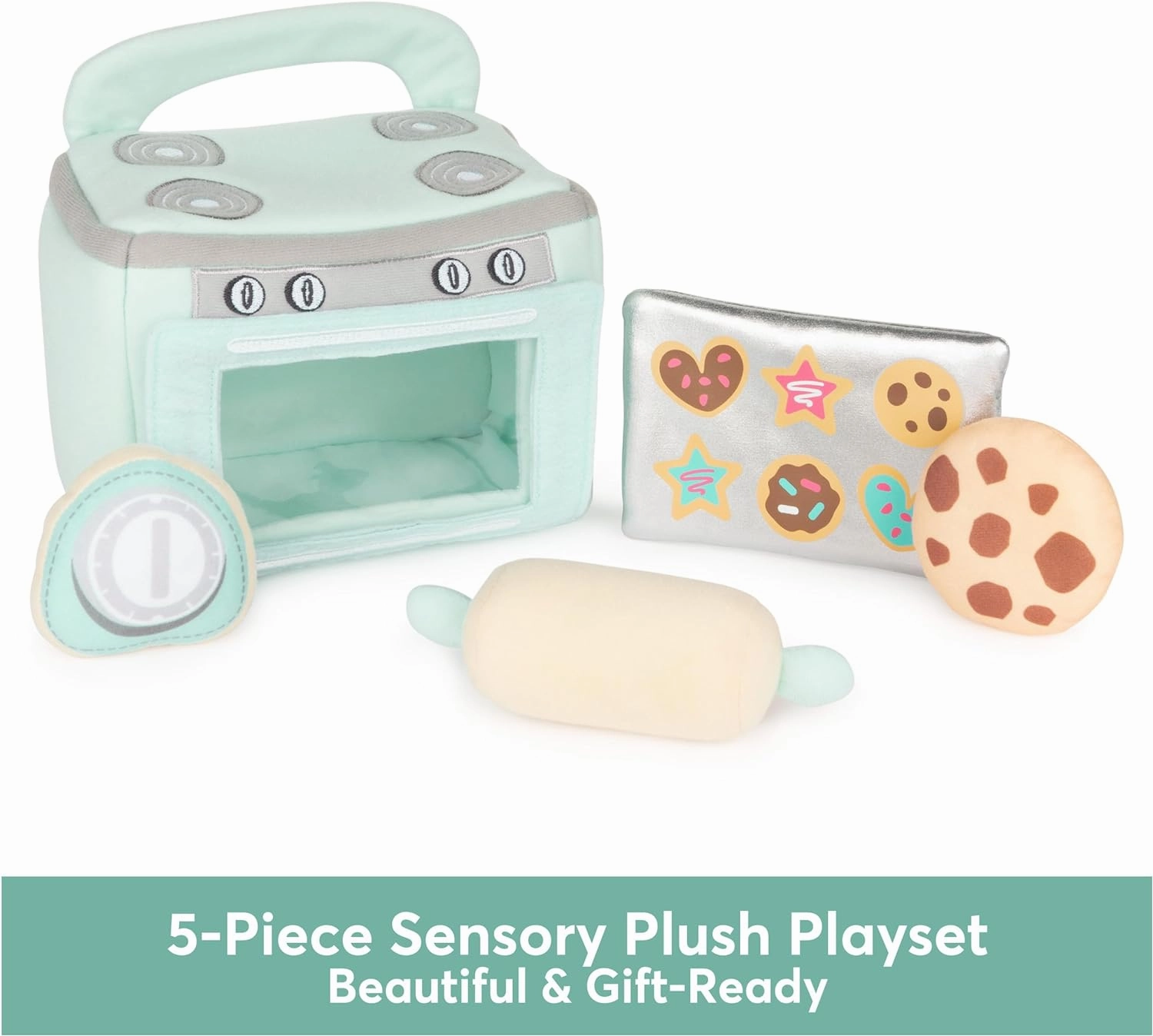 Baby GUND My First Baking Plush Playset with Sounds, Rattle, Squeaks and Crinkles, Ultra Soft Plush Sensory Toy for Babies and Newborns