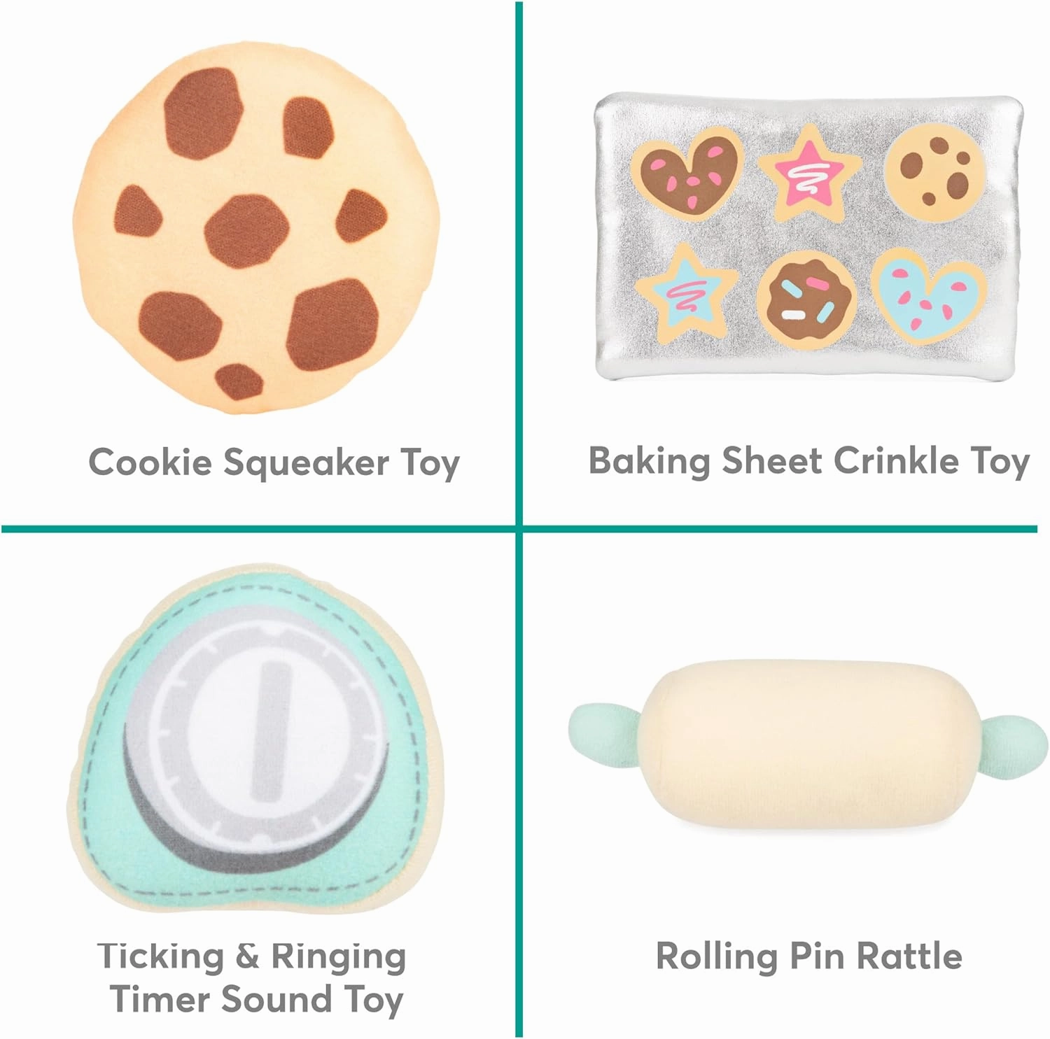 Baby GUND My First Baking Plush Playset with Sounds, Rattle, Squeaks and Crinkles, Ultra Soft Plush Sensory Toy for Babies and Newborns