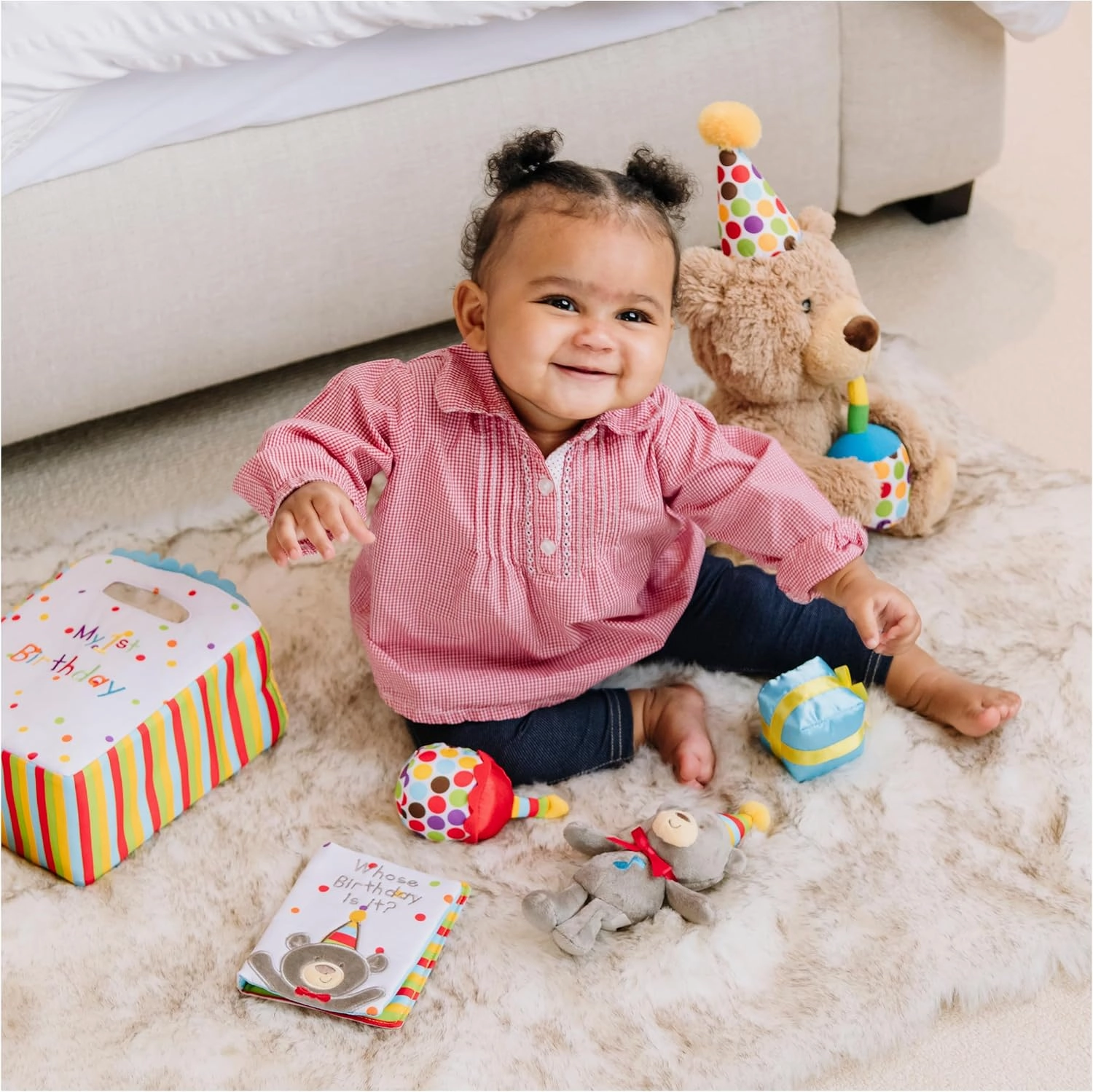 Baby GUND, My First Birthday-Themed 5-Piece Plush Playset, Sensory Toys for Babies, 8”