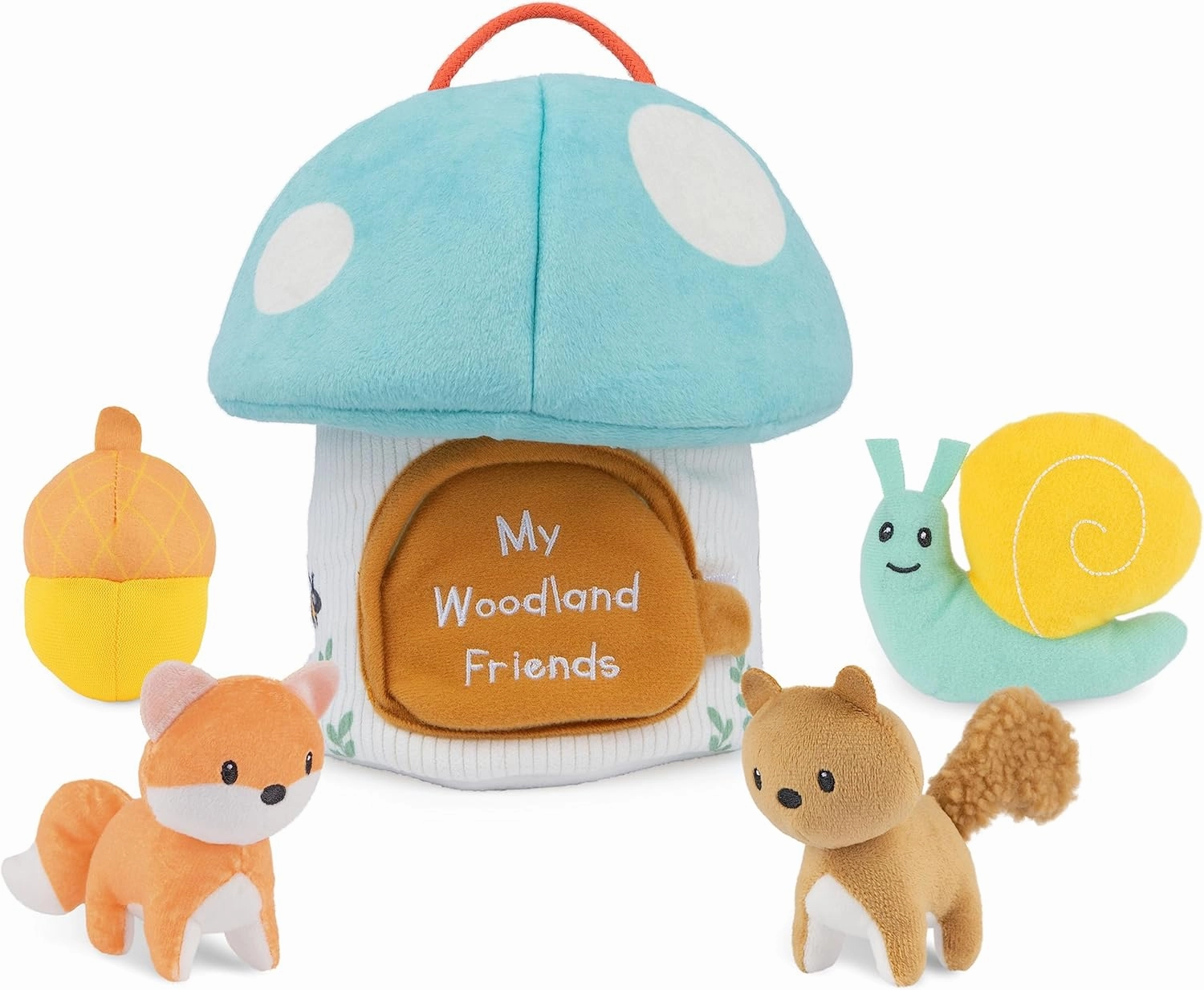 Baby GUND Play Soft My Woodland Friends 5-Piece Plush Playset with Rattle, Squeaker & Crinkle Plush Toys, Sensory Toy for Babies & Newborns, 7.5”