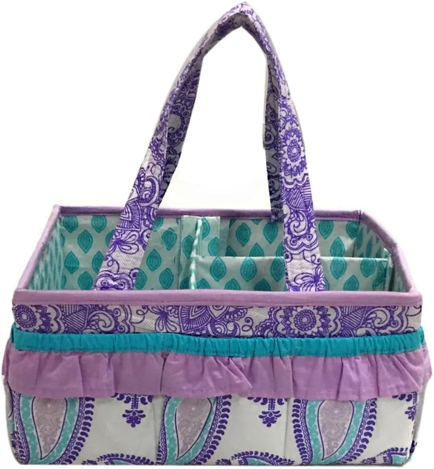 Bacati - Paisley Kids Storage (Nursery Storage Caddy, Lilac/Purple/Aqua)