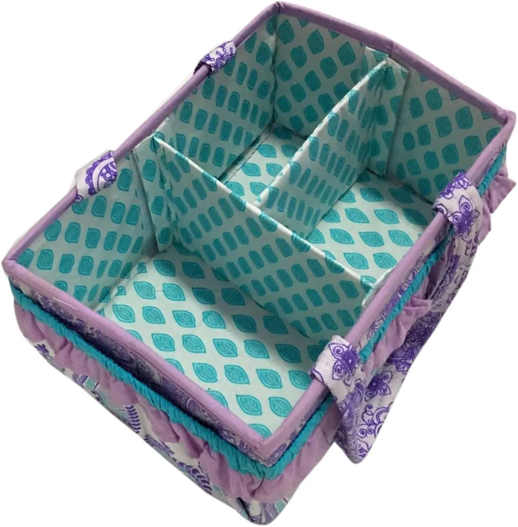 Bacati - Paisley Kids Storage (Nursery Storage Caddy, Lilac/Purple/Aqua)