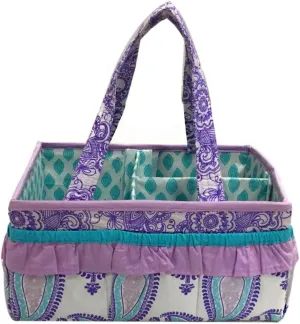 Bacati - Paisley Kids Storage (Nursery Storage Caddy, Lilac/Purple/Aqua)