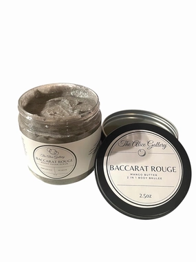 Baccarat Rouge Mango Sugar Scrub 6oz and Body Butter Brulee 2.5oz Set, All Natural